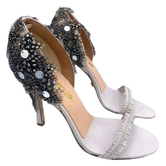 L.A.M.B. Shoes - NWB-L.A.M.B Lesley Feather Heels White 9.5 With Dust Bag & Original Box